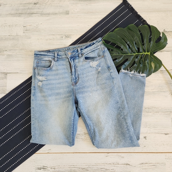 American Eagle Outfitters Jeans American Eagle High Rise Mom Jeans Light Wash Jeans Size 4